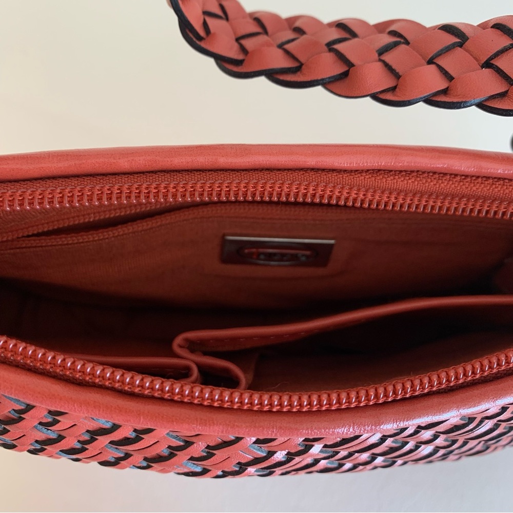 Talbots Red Woven Leather Handbag - Picture 8 of 8